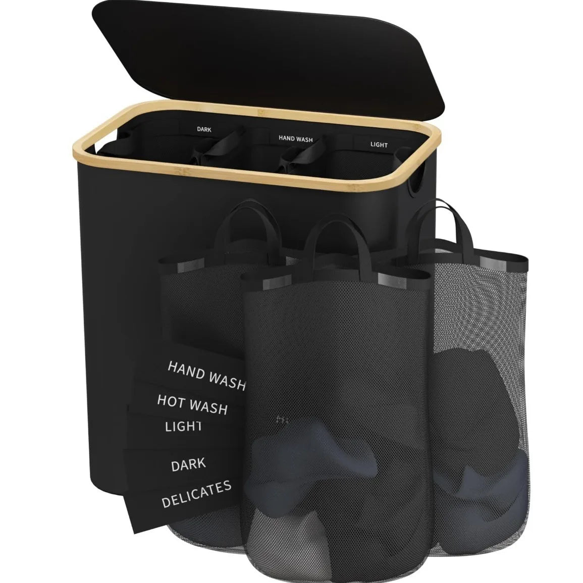 Laundry Basket 100L&160L, Laundry Hamper Slim with Removable and Washable Inner Bag, Laundry Baskets with Handles