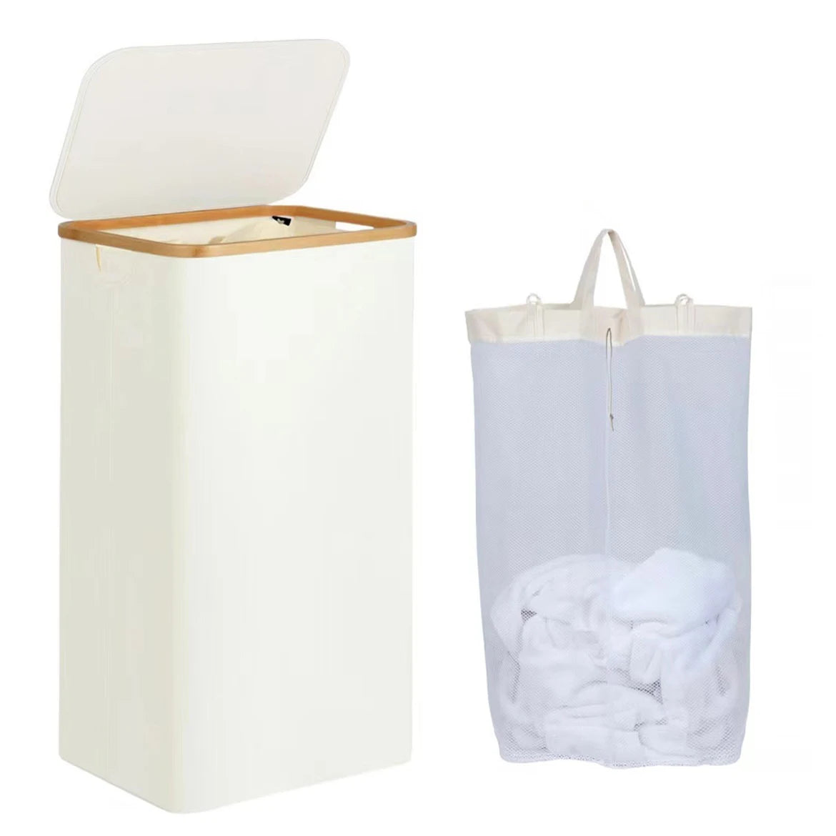 Laundry Basket 100L&160L, Laundry Hamper Slim with Removable and Washable Inner Bag, Laundry Baskets with Handles