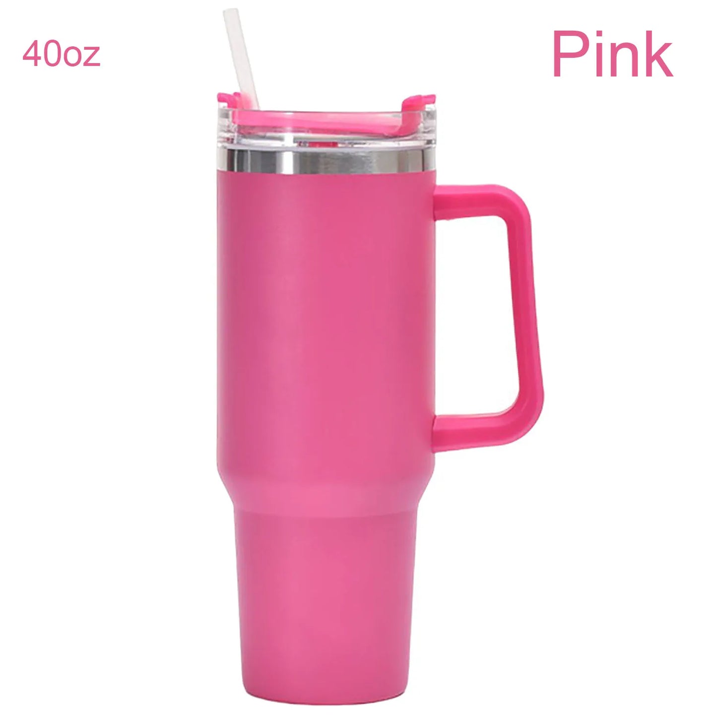 40 Oz Stainless Steel Vacuum Insulated Tumbler With Straw, Suitable for Outdoor Travel, Keeps Cold and Hot Drinks Chilled