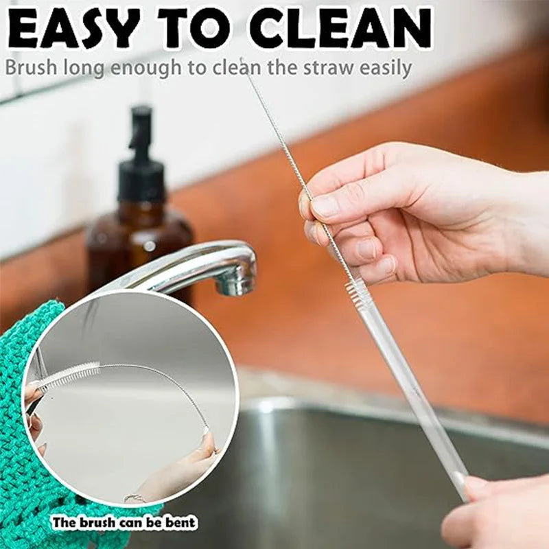 Reusable Straw with Cleaning Brush Plastic Replacement Straw Compatible with Stanley 40 oz 30 oz Cup Tumbler