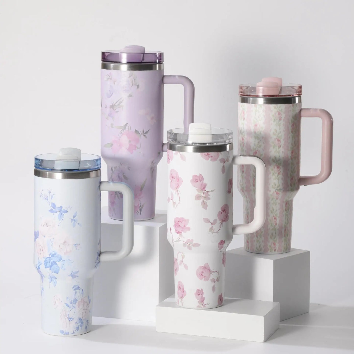 1000ML Large Capacity Water Bottle Various Styles Pink White Vacuum Cup Stainless Steel Juice Milk Tea Car Mugs Gifts