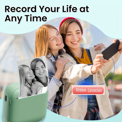 Portable Thermal Printer - Instant Print, Compatible with iOS/Android Devices for Photos, Labels, Notes & More - Ideal for Thanksgiving, Christmas, Halloween Gifts & Study Sessions Diary, Exam Papers, Wireless Connectivity, U