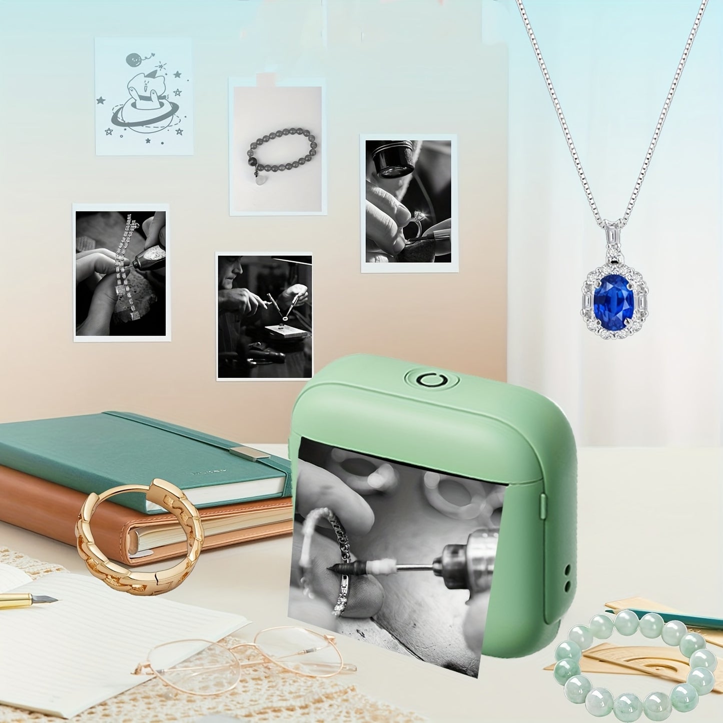 Portable Thermal Printer - Instant Print, Compatible with iOS/Android Devices for Photos, Labels, Notes & More - Ideal for Thanksgiving, Christmas, Halloween Gifts & Study Sessions Diary, Exam Papers, Wireless Connectivity, U