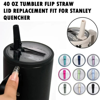 For Stanley Spill-proof Cup Cover 40oz Replaceable Environmental Protection Cup Cover Creative Spiral Straw Cover Cup Accessorie