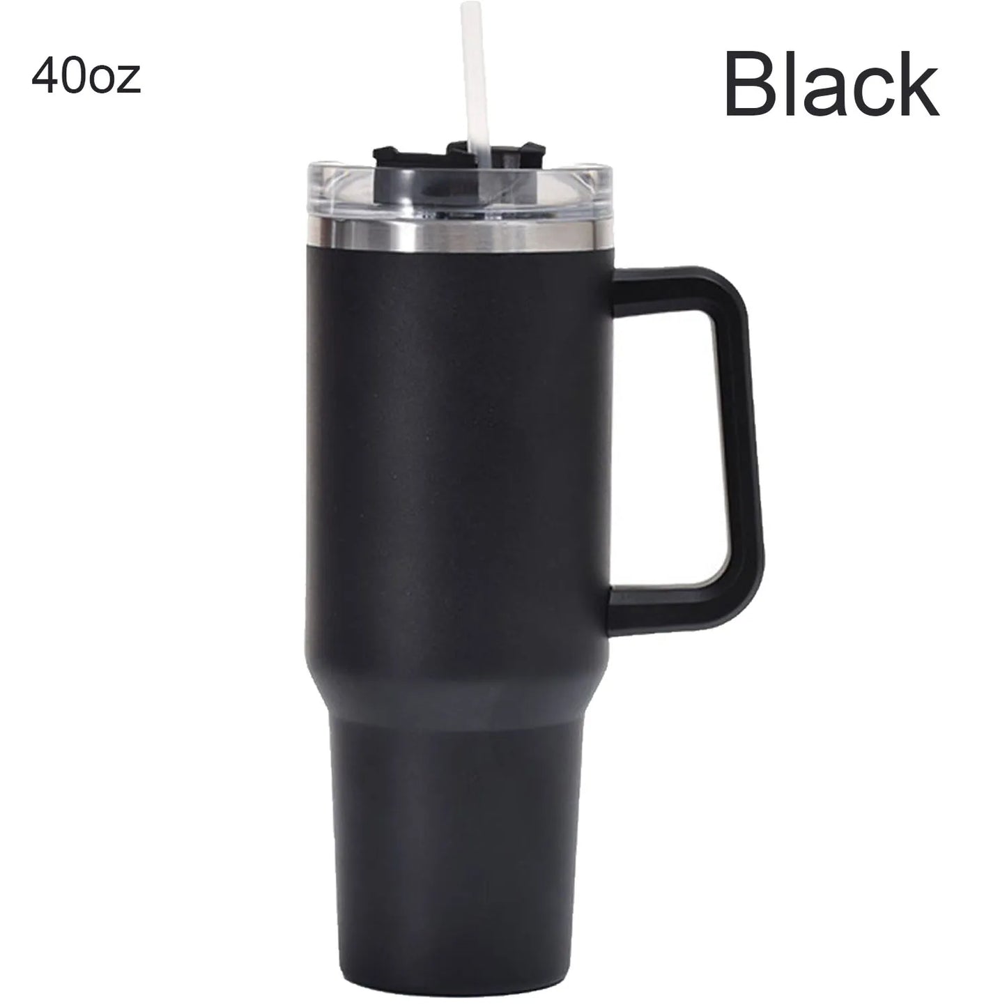 40 Oz Stainless Steel Vacuum Insulated Tumbler With Straw, Suitable for Outdoor Travel, Keeps Cold and Hot Drinks Chilled