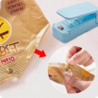 Mini Heat Bag Packaging Sealer Portable Plastic Bag Clip Sealing Machine Food Storage Seal Snack Sealing Kitchen Gadgets