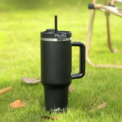 40 Oz Stainless Steel Vacuum Insulated Tumbler With Straw, Suitable for Outdoor Travel, Keeps Cold and Hot Drinks Chilled