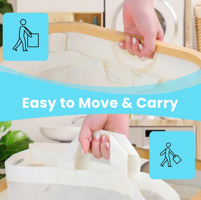 Laundry Basket 100L&160L, Laundry Hamper Slim with Removable and Washable Inner Bag, Laundry Baskets with Handles