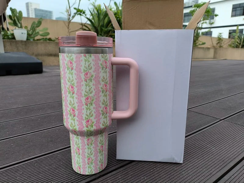 1000ML Large Capacity Water Bottle Various Styles Pink White Vacuum Cup Stainless Steel Juice Milk Tea Car Mugs Gifts
