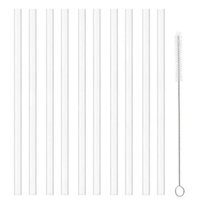 Reusable Straw with Cleaning Brush Plastic Replacement Straw Compatible with Stanley 40 oz 30 oz Cup Tumbler